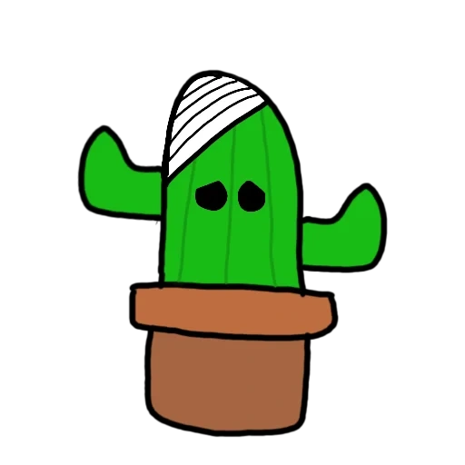 cactus, chibi cactus, bald cactus, kawaii cactus, kawaii cactus pot