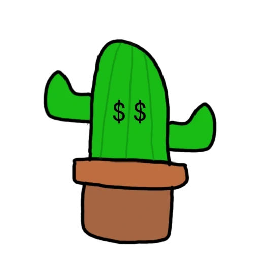 kaktus, kaktus botak, kaktus yang lucu, kaktus rata, kaktus kawai
