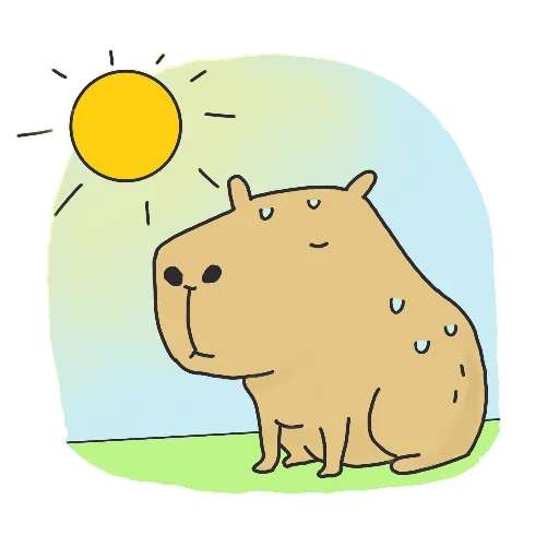 capybars, cappi autocollants, capybara cartoon, capybara stickers, capybara drawing