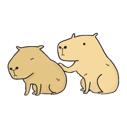 autocollants cappi, capybars, capybara stickers, capybara dear, capybara drawing