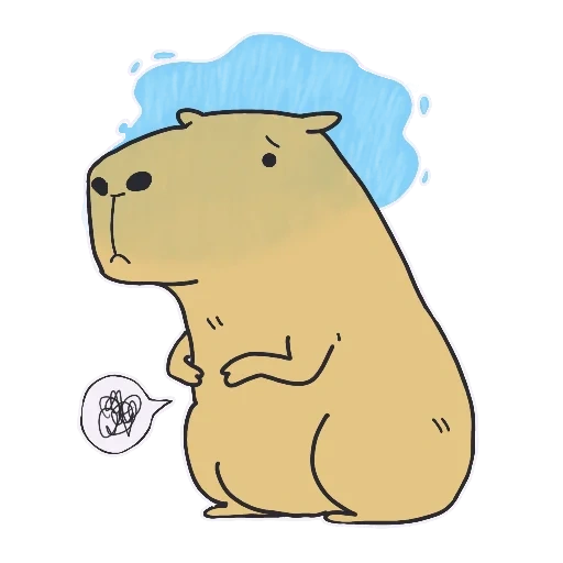 cappy aufkleber, telegrammaufkleber, capybara cartoon, capybara sticker, capybara zeichnung