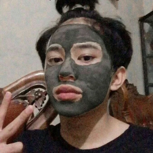 orang, asiatiques, people, masque facial, masque d'argile