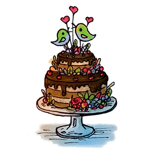 la torta, la torta, torta fiori, modello torta, illustrazione torta