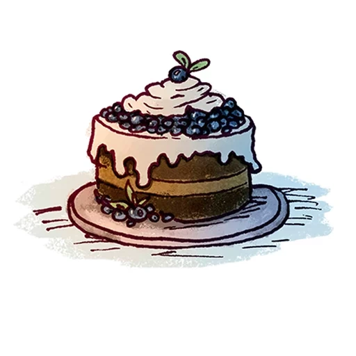 gâteau, gâteau, gâteau d'autocollant, croquis de gâteau au chocolat