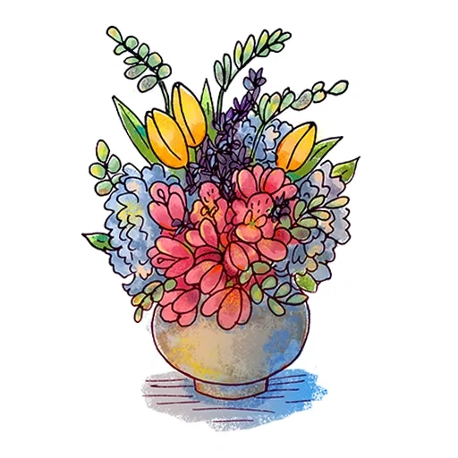 i fiori, i fiori, bouquet di fiori, bouquet di acquerelli, acquerello di fiori