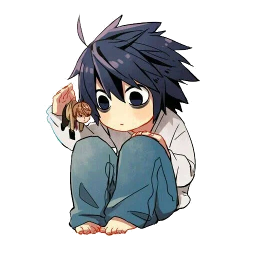 lawlaite chibi, l death note, drawings cute anime, lovely anime boys, l