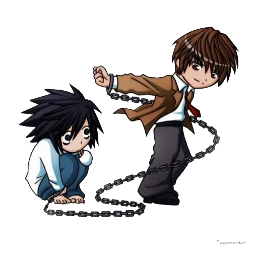 picture, death note, art notebook of death, kira chibi death note, light death notebook kira chibi