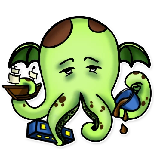 ktulhu, ktulhu emoji, stiker ktulhu, hubungi cthulhu dark storners the earth