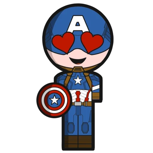 america, captain america, mini captain america, captain america sticker, chibi captain of marvel america