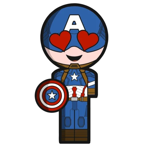 america, capitan america, mini capitán américa, captain america stick, marvel capitán américa chibi