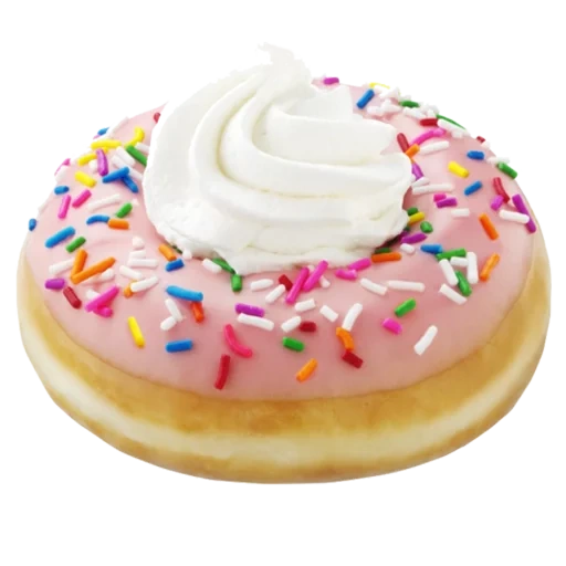krispy kreme, пончики донатс, пончик глазурью, пончики сливочным кремом, донат белой глазурью радужной посыпкой