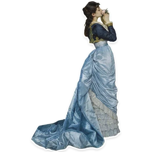 дамы, фигурка, огюст тульмуш, викторианская мода, auguste toulmouche в синем платье