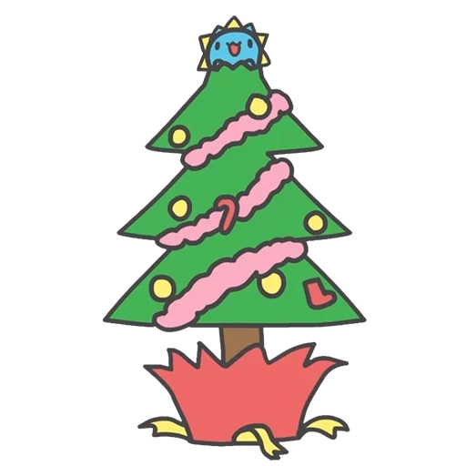 christmas tree, новогодняя елка мультяшная, елка мультяшная, ёлка, елки мультяшные