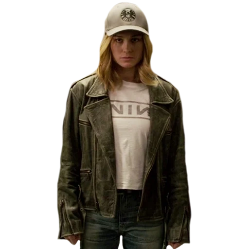 leather jacket, women's leather jacket, bree larson carol danvers, military tom tailor jacket, captain marvel bree larson jacket