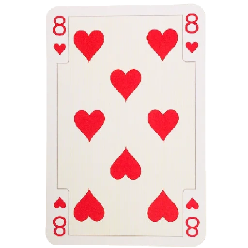 kartu 6 cacing, gambar 7 cacing, sepuluh hati, bermain kartu, delapan kartu hati merah