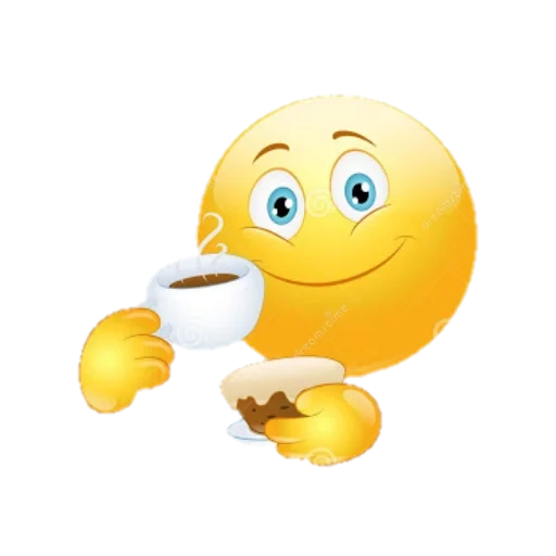 кофе смайлик, смайлик чашкой, смайлик доброе утро, смайлик чашечкой кофе, с добрым утром смайлики