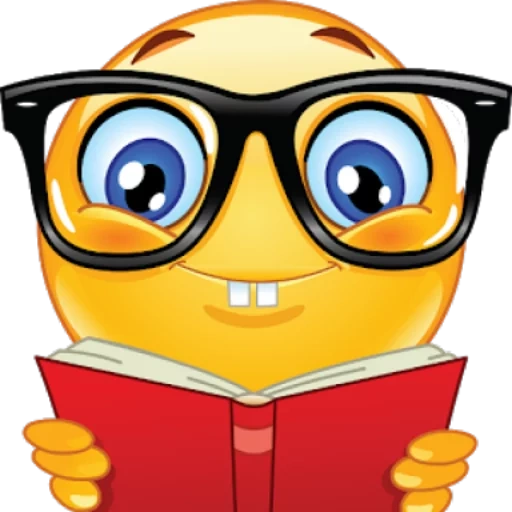 смайлик, смайлик очками, умные смайлики, смайлик книжкой, смайлик книга вектор