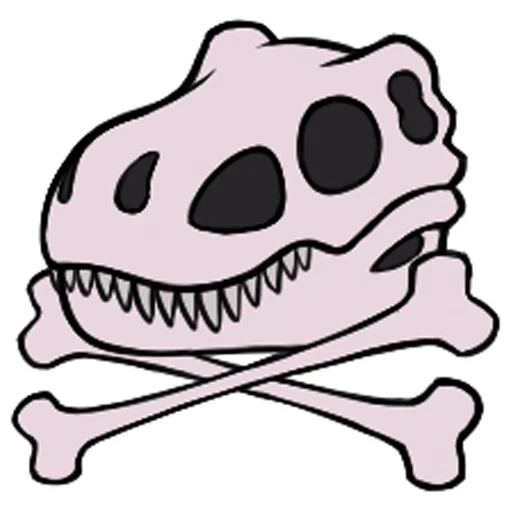 scull, schädel, cartoonschädel, schädel dinosaurier cartoon, die knochen des emblem dinosauriers