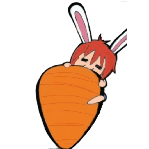 аниме, кролик, морковка, термонаклейка морковка, кролики рисунки милые морковью