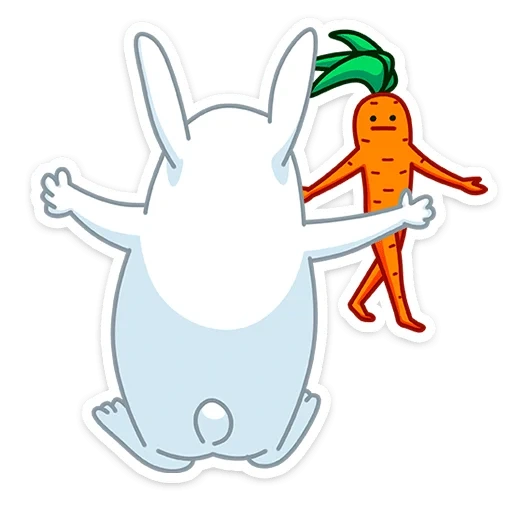 стикер морковка, кролик с морковкой, иконка кролик с морковкой, стикеры кролик, зайчик с морковкой