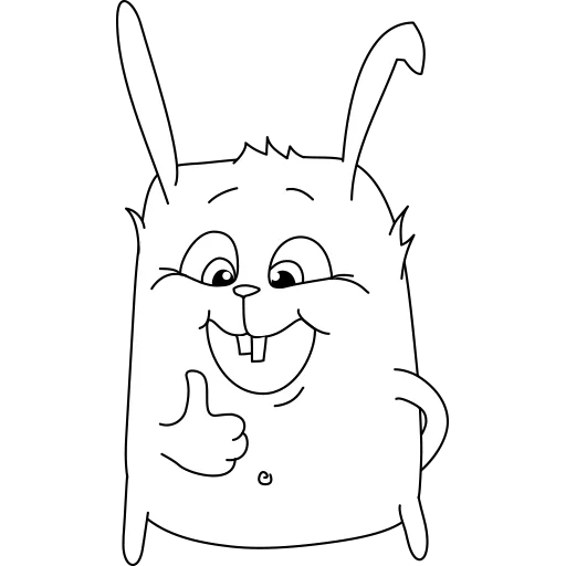 figure, illustration, coloriage chinchilla, motif de lapin drôle, coloriage de dessin animé de chat bourré de papier