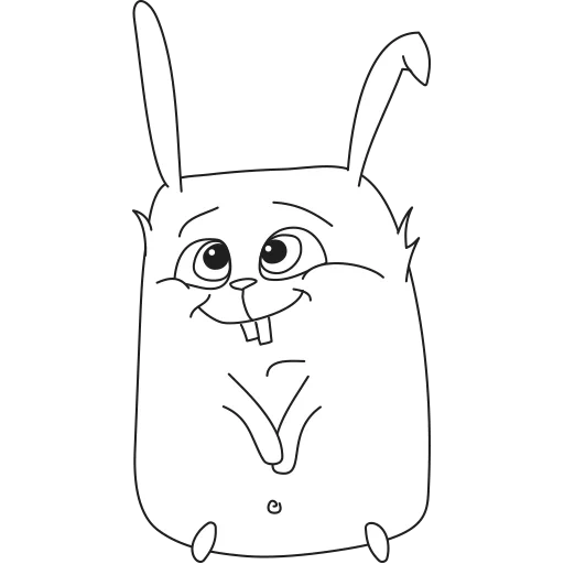 lapin, figure, joyeux hamster, motif de lapin drôle, coloriage de dessin animé de chat bourré de papier
