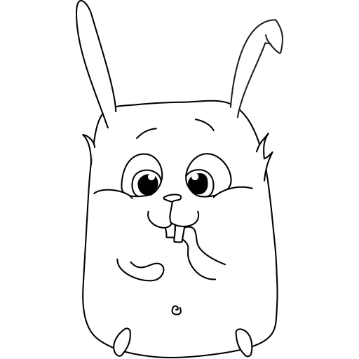 рисунок, веселый хомяк, маленький кролик, тоторо раскраска, квадратный кролик