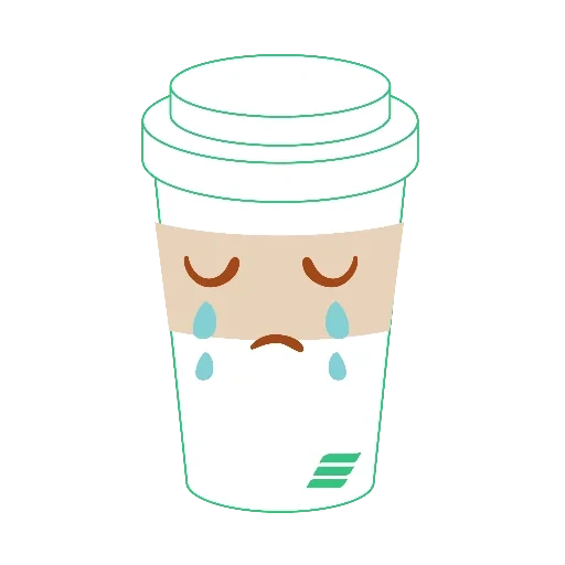 tazza, un bicchiere di caffè, caffè kawaii, tazze di caffè kawaii, disegni di cibo leggero caffè carino