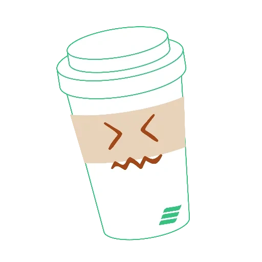 coffee, beverages, a glass of coffee, kawaii coffee, cartoon coffee cup