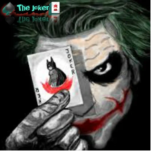 joker, joker bane, joker with a card, joker with a card with a hand, joker hit ledger card