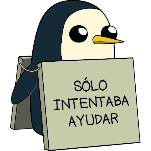 gunter, multitive series, gunter penguin, gunter with a sign