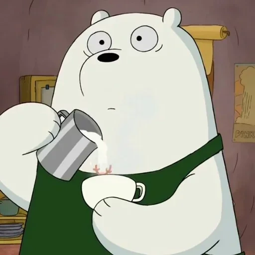 черт, we bear bears кофе, we bare bears белый, белый вся правда о медведях, три медведя мультсериал белый