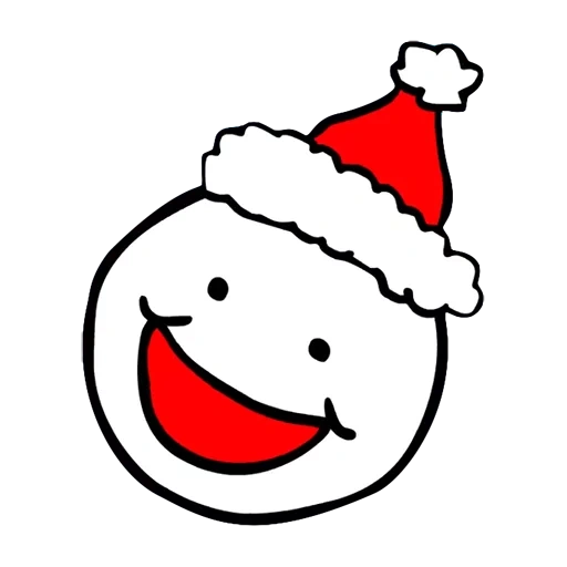 bonhomme de neige, bonhomme de neige souriant, émoticônes du nouvel an, croquis du smiley du nouvel an, copie des émoticônes du nouvel an