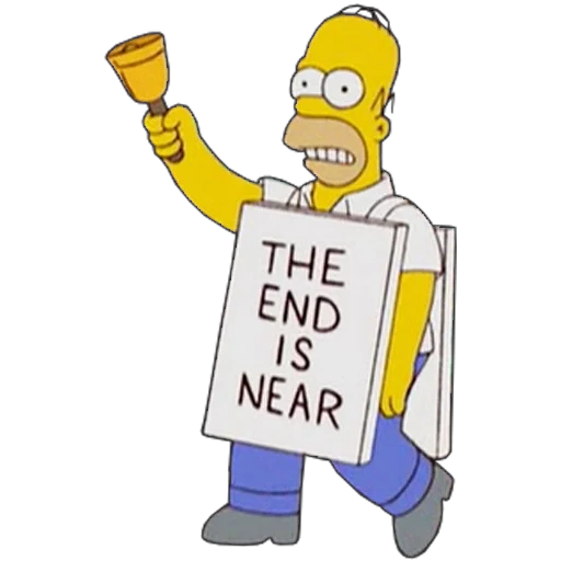 homer simpson, the end is near, corpo di una pagina, la fine di omero, la fine dei simpson non è lontana