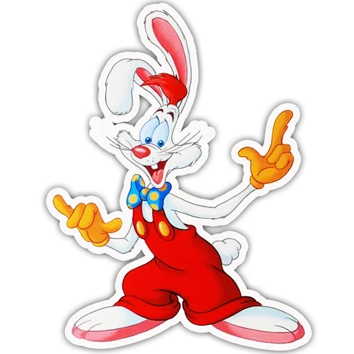 roger bunny, roger rabbit, roger lapin sur fond blanc, lapin roger lapin lapin, qui a piégé roger rabbit