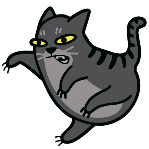 cat, méchant chat, bmp seal, cartoon cat, cartoon de chat gris