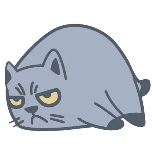 cat, puffy cat, gray cat, iconka cats, the cat cartoon