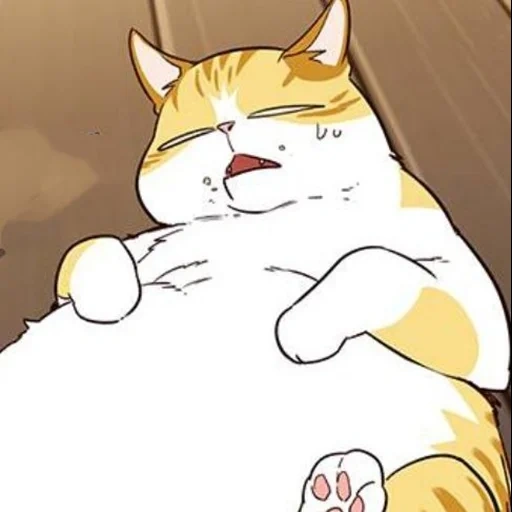 кот, кошка, кот аниме, кот манга, толстый кот