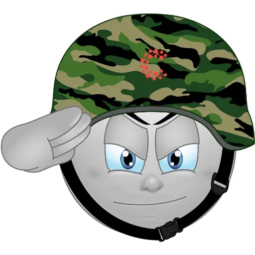 armée, militaire, armée, émoticônes militaires, smiley est un casque d'armée