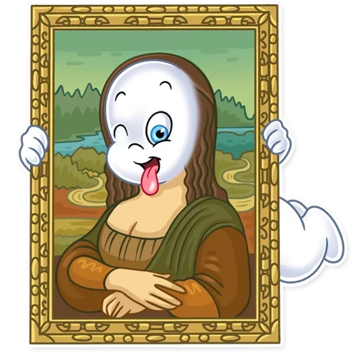 casper, menina, mona lisa, pintura mona lisa