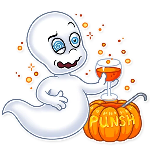 casper, konversi, pola halloween, casper sticker set, watsap free volume