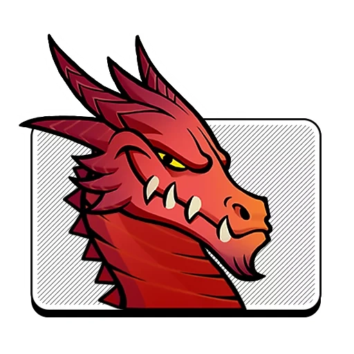 drago logo, drago logo, drago logo, la testa del drago, stick red dragon