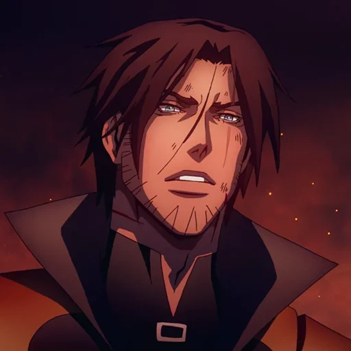 trevor belmont, karakter anime, alucard castlevania, anime trevor belmont, trevor belmont castles 3