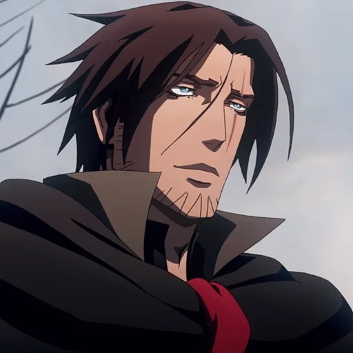 trevor belmont, cartoon characters, trevor belmont animation, morgan stelka stevania, castlvia trevor belmont season 3