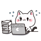 White Cat🐱 by @Gifstiki