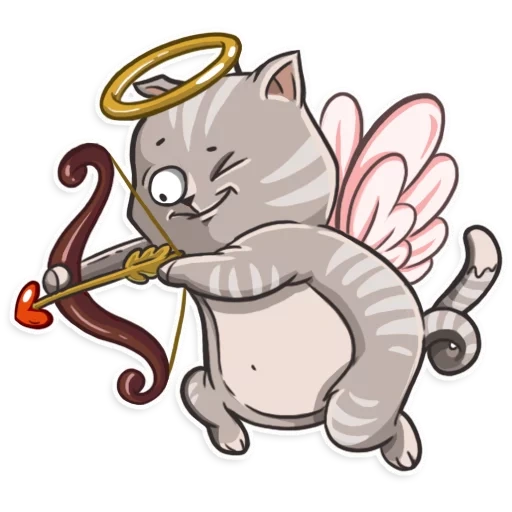 félins, chatons, cupidon le chat, illustration de chat, cupidon