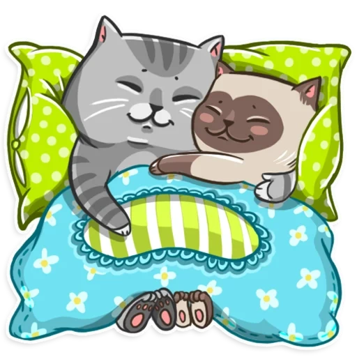 кот, кошка, мультяшный кот, иллюстрация кошка, спящий котик мультяшный