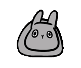 lucu sekali, mini totoro, ico wajah kelinci, pola kelinci, gambar-gambar kecil