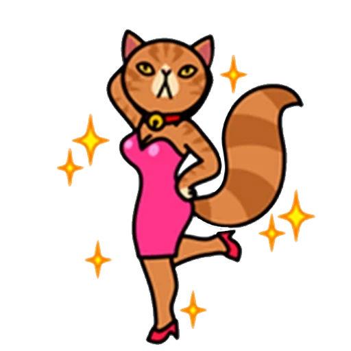 cat, kurt pole, cat tail, dancing cat, cat sticker