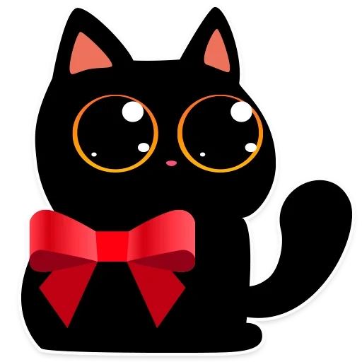 кот, cat teftel, наклейки кошки, милый черный кот